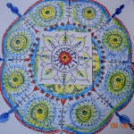 Colorful hand drawn mandala